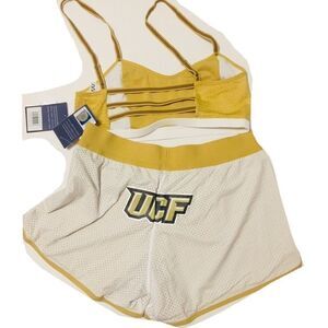 2 pc Set UCF Golden Knights Orlando Lg Shorts Bralette set New with tags